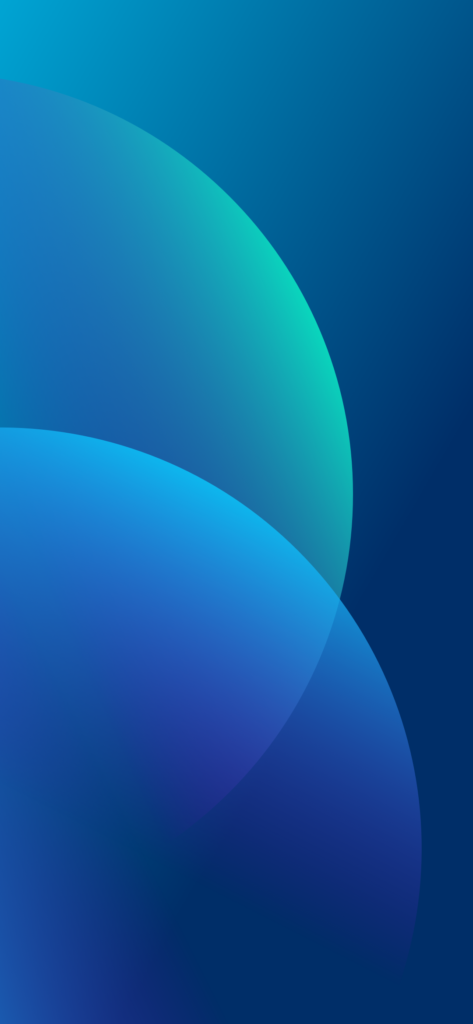 Abstract image featuring overlapping, curved shapes in gradients of blue, teal, and green. The background transitions from dark blue to lighter shades, creating a sense of depth and fluidity.
