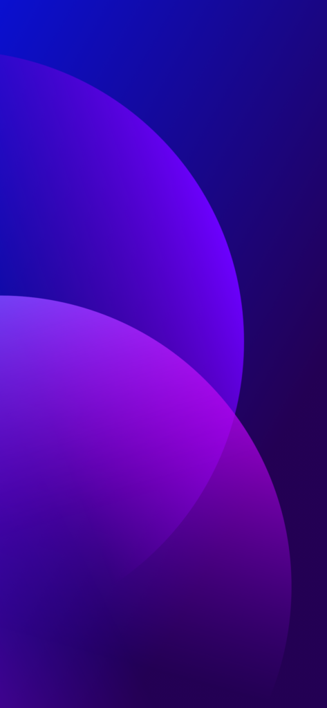 Abstract image featuring overlapping, translucent purple and blue gradients forming curved shapes against a dark blue background. The composition creates a sense of depth and fluidity.
