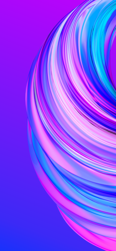 A vibrant, swirling abstract design with smooth, flowing lines in shades of purple, pink, and blue on a gradient background. The image has a dynamic, fluid motion and a futuristic feel.
