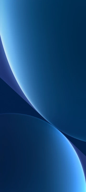 Abstract blue gradient shapes creating a smooth, flowing pattern. The image features several rounded forms that transition from dark navy to lighter shades of blue with soft lighting effects, evoking a sense of depth and calmness.
