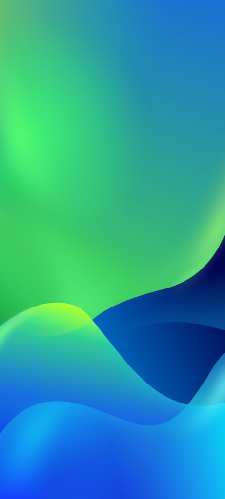 Abstract image featuring smooth, flowing gradients of blue and green tones. The design resembles gentle waves or undulating hills, creating a calming and serene visual effect.
